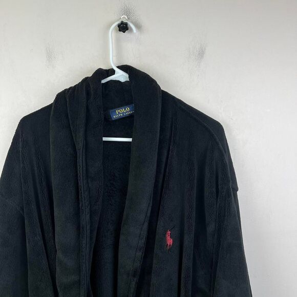 Polo Ralph Lauren Kimono Velour Shawl Robe Navy Plush Big Pony NWT Size Os - Picture 3 of 6